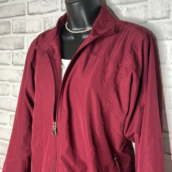 Napa Valley Vintage 90’s Burgundy Wind Breaker Jacket Coat Size Small - Picture 4 of 6